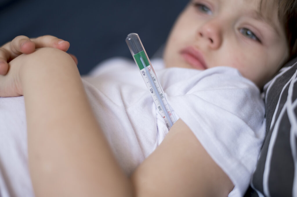 close up child thermometer