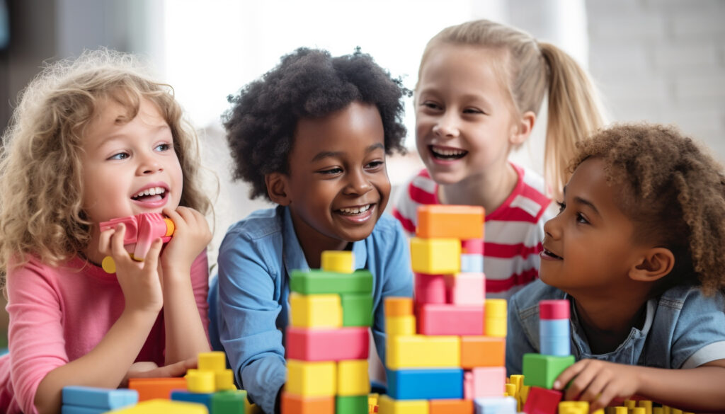 Healthy kids playing