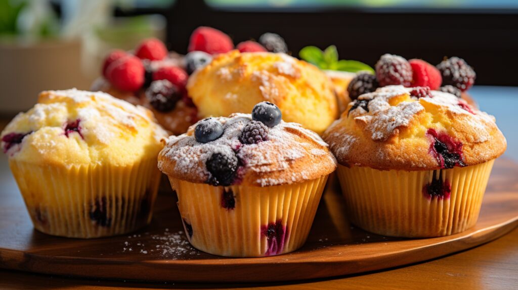 vecteezy indulgent homemade gourmet muffins with fresh berry 32942111