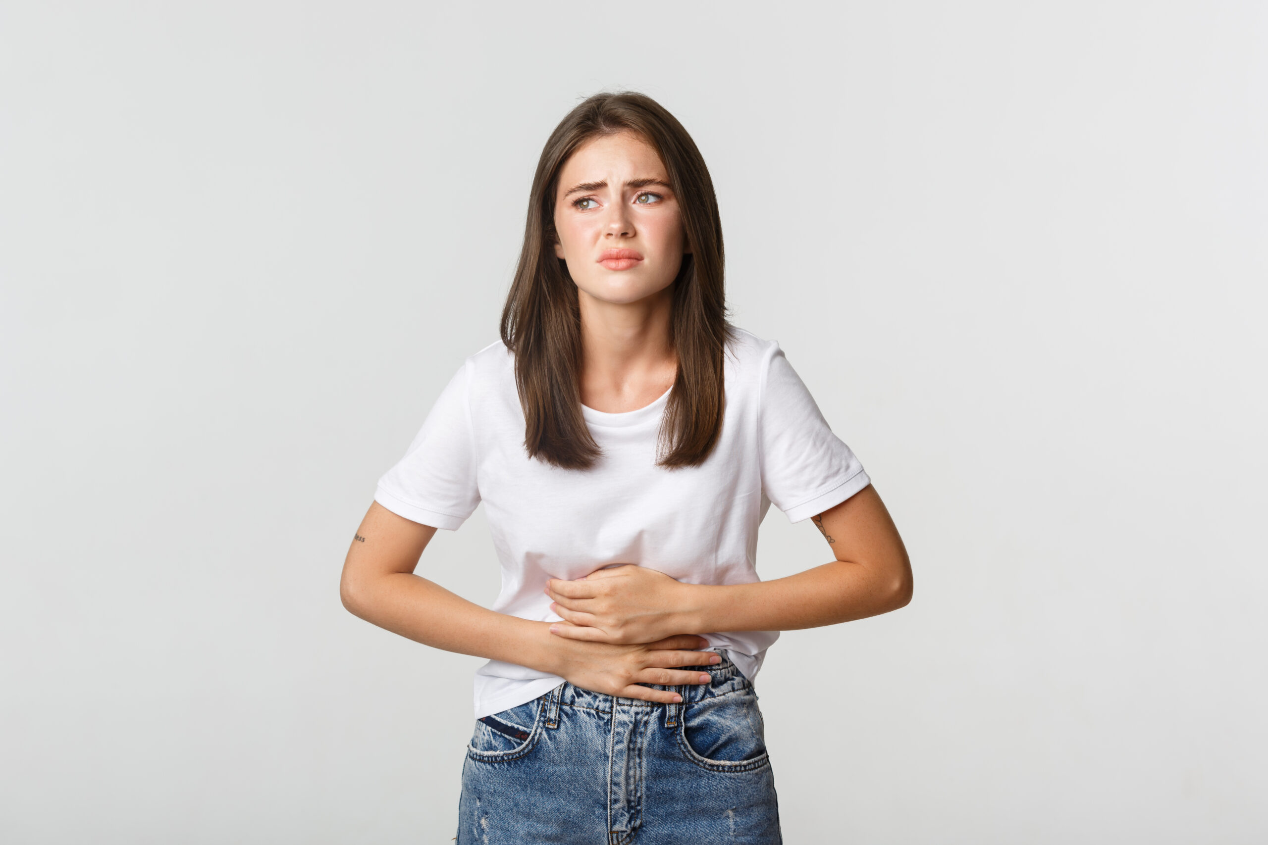 woman having stomach ache